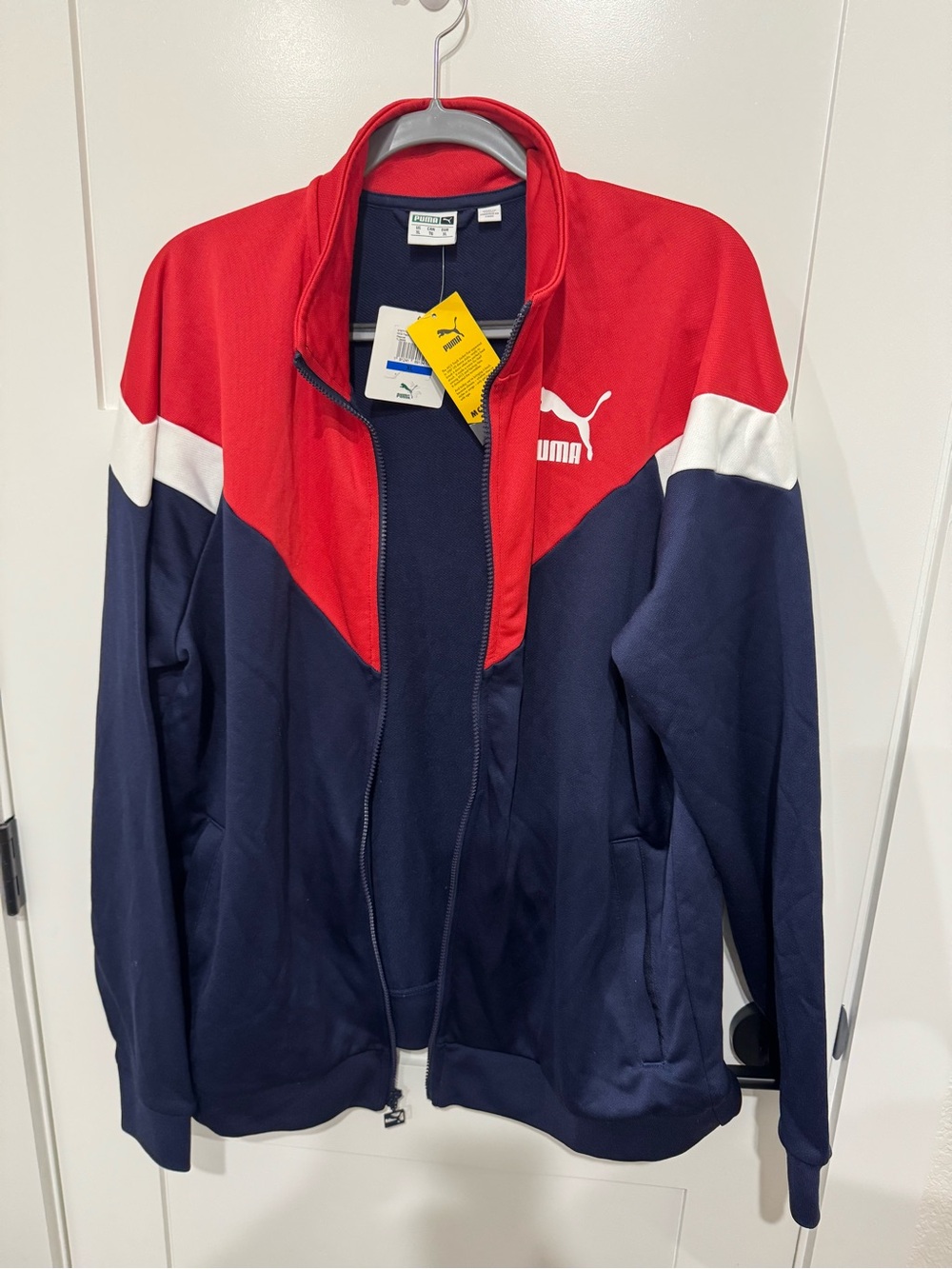 Puma Red and Navy Zip-Front Athletic Jacket